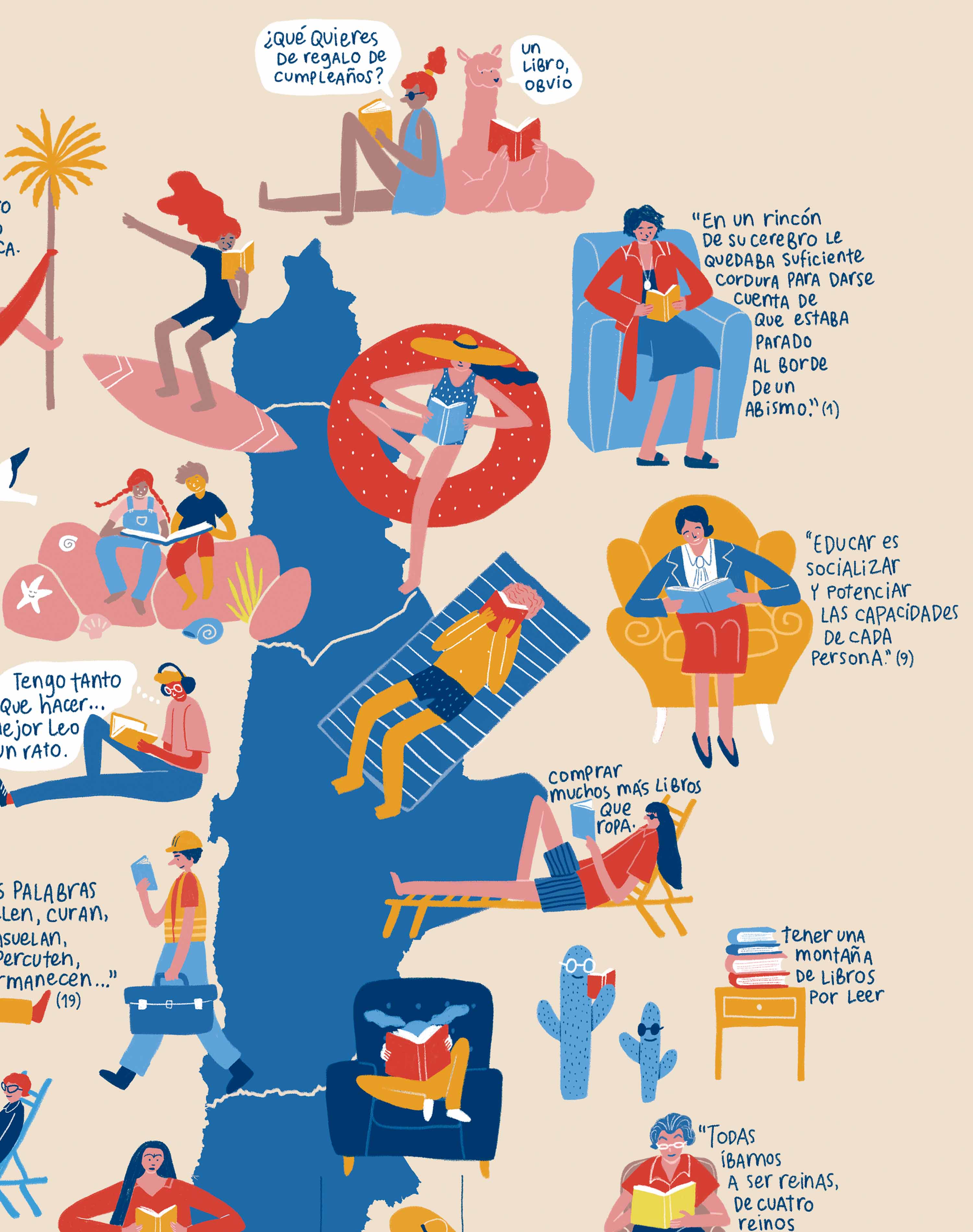 Mapa "En Chile somos buenos Pal Cuento" - Enmarcado A PEDIDO