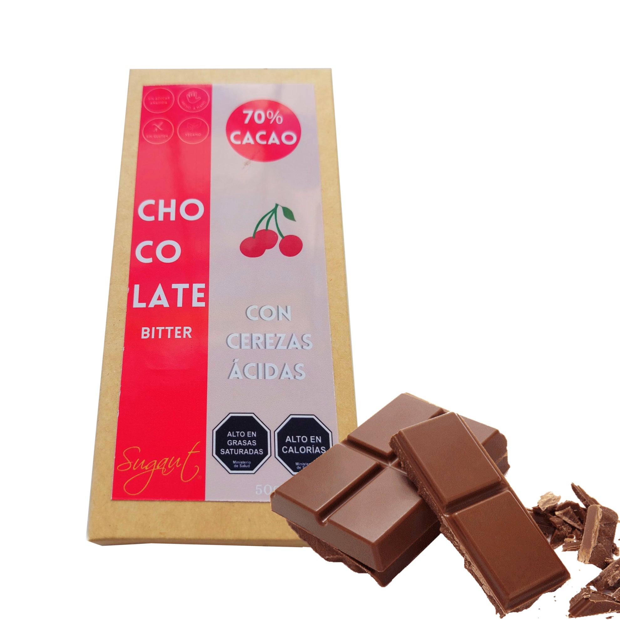 Chocolate Con Cerezas Ácidas- 70% Cacao 50gr