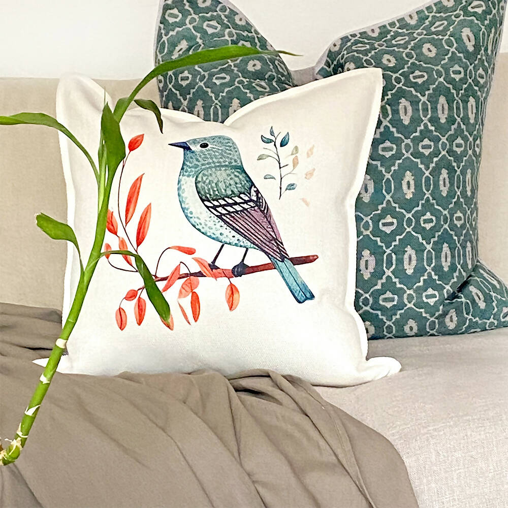 Cojín Zorzal Turquesa - 45 x 45