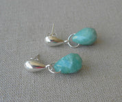 AROS GOTA PLATA AMAZONITA