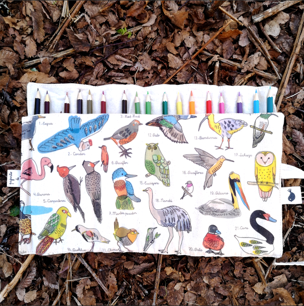 Estuche lapicera "Aves de Chile"