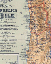 Mapa de Chile en 1891 - Lámina