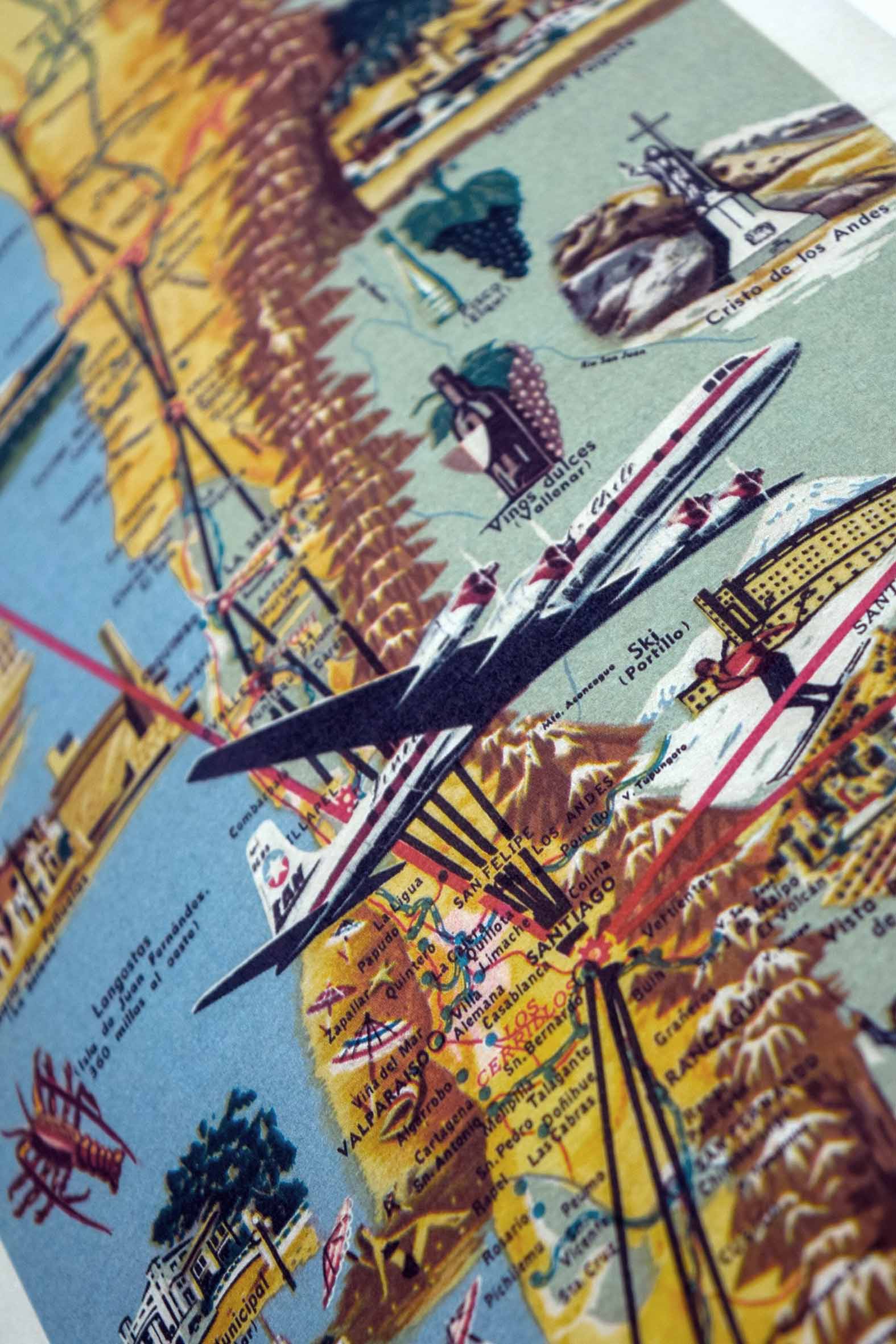 Mapa de Chile ilustrado de 1955 - Lámina