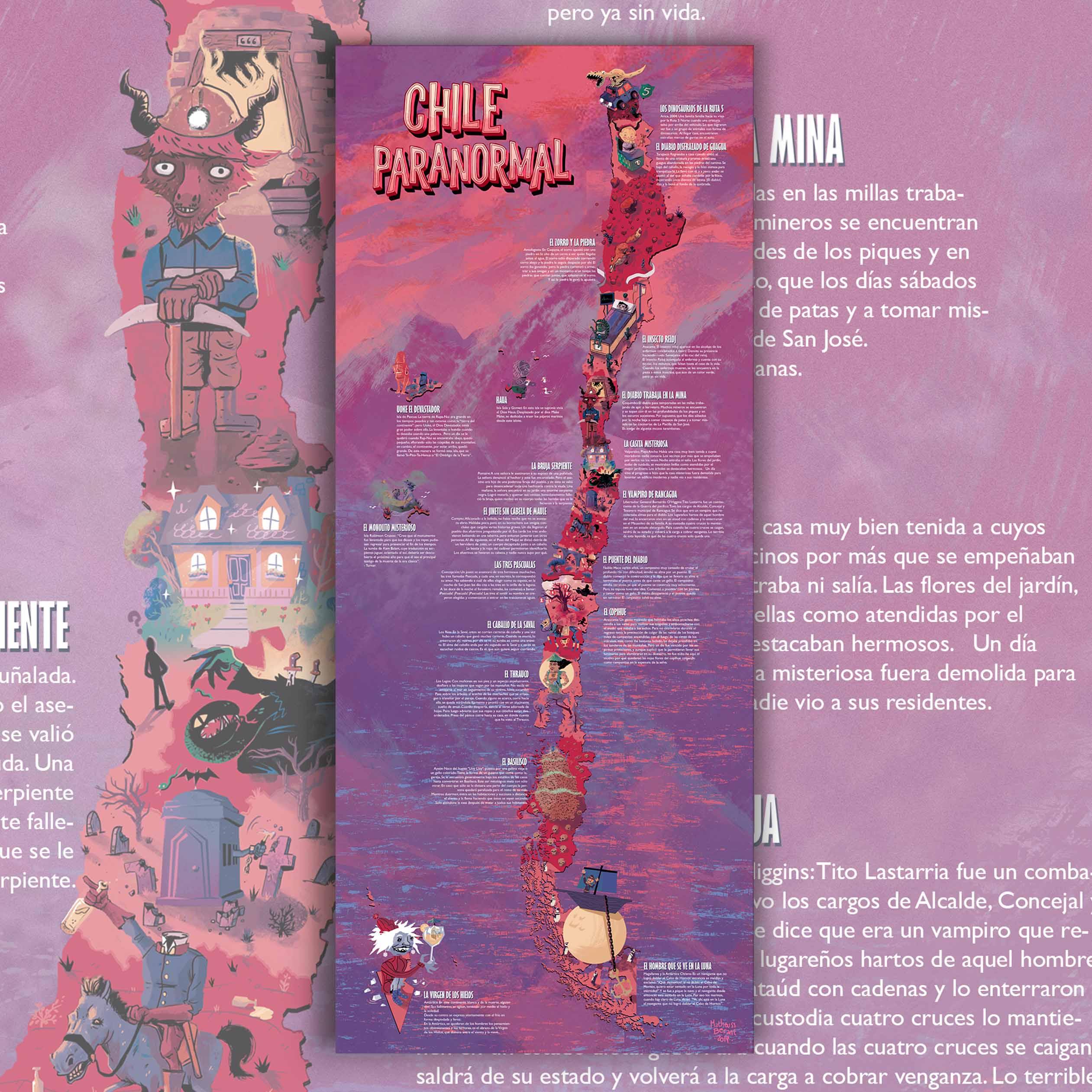 Mapa de Chile Paranormal - Lámina - Mappin