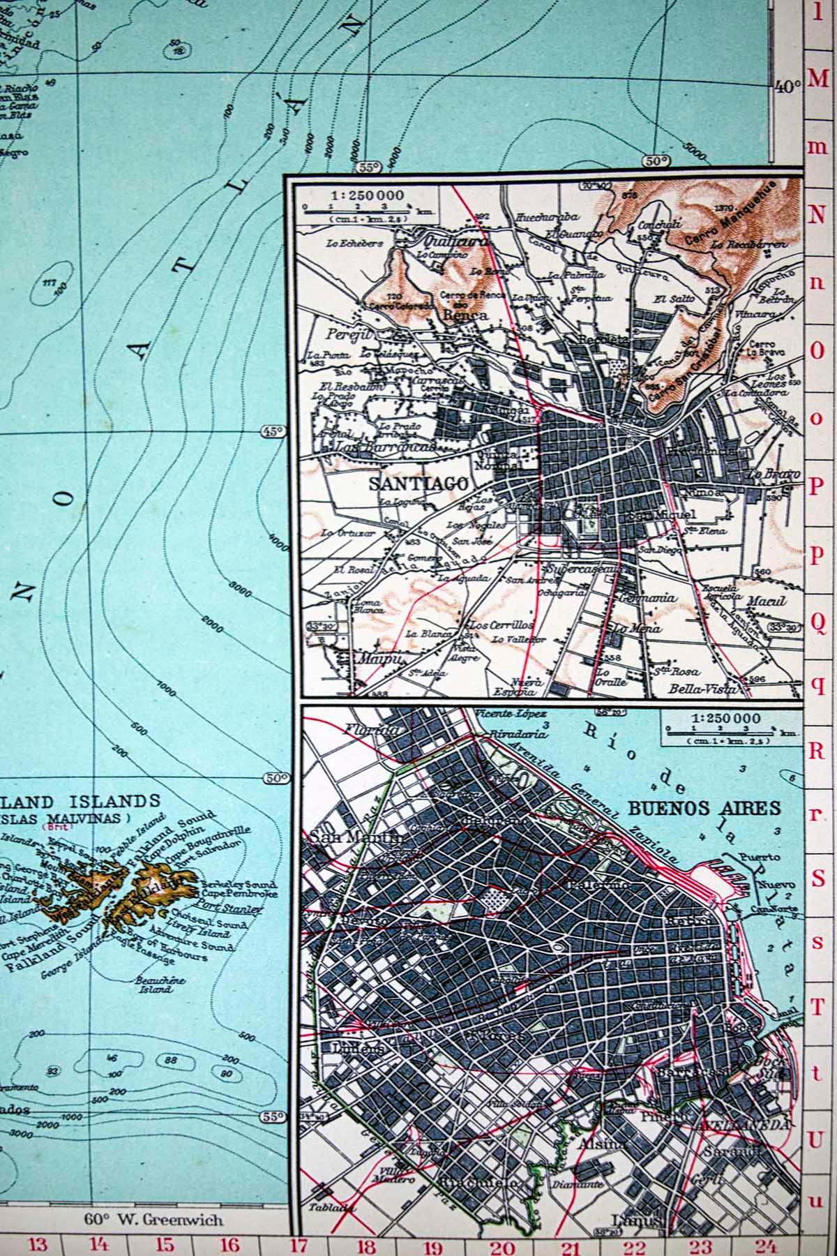 Chile y Argentina en 1929 - Lámina - Mappin