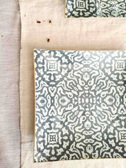 Plato cuadrado 15 cm, Etnico azul