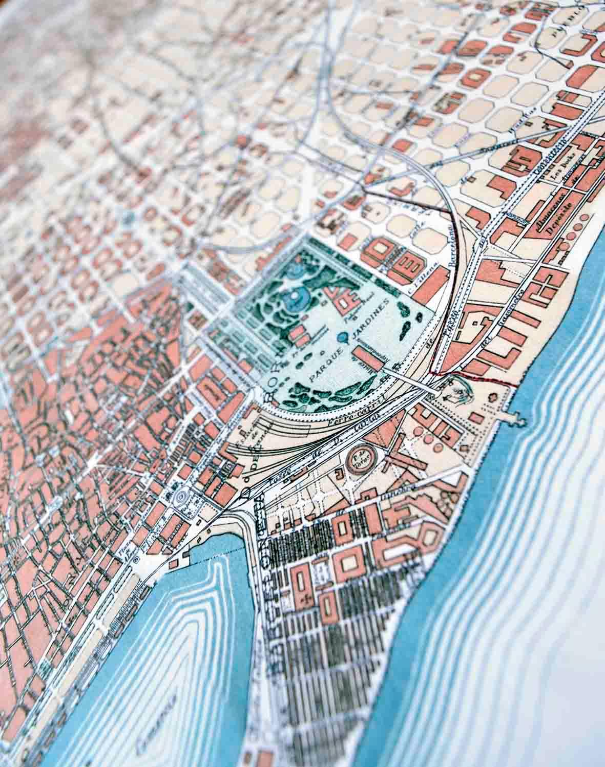 Mapa de Barcelona antiguo - Lámina - Mappin