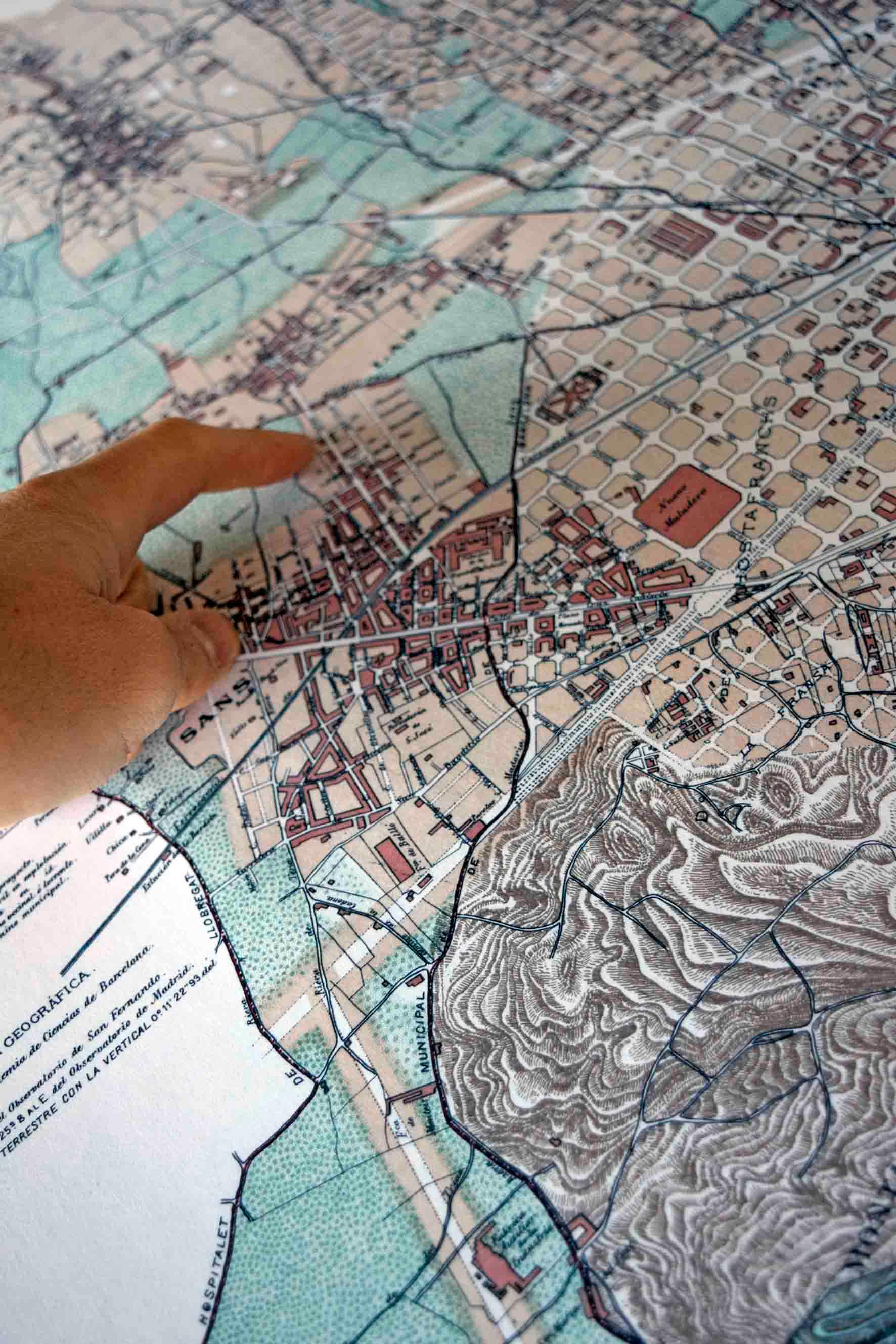 Mapa de Barcelona antiguo - Lámina - Mappin