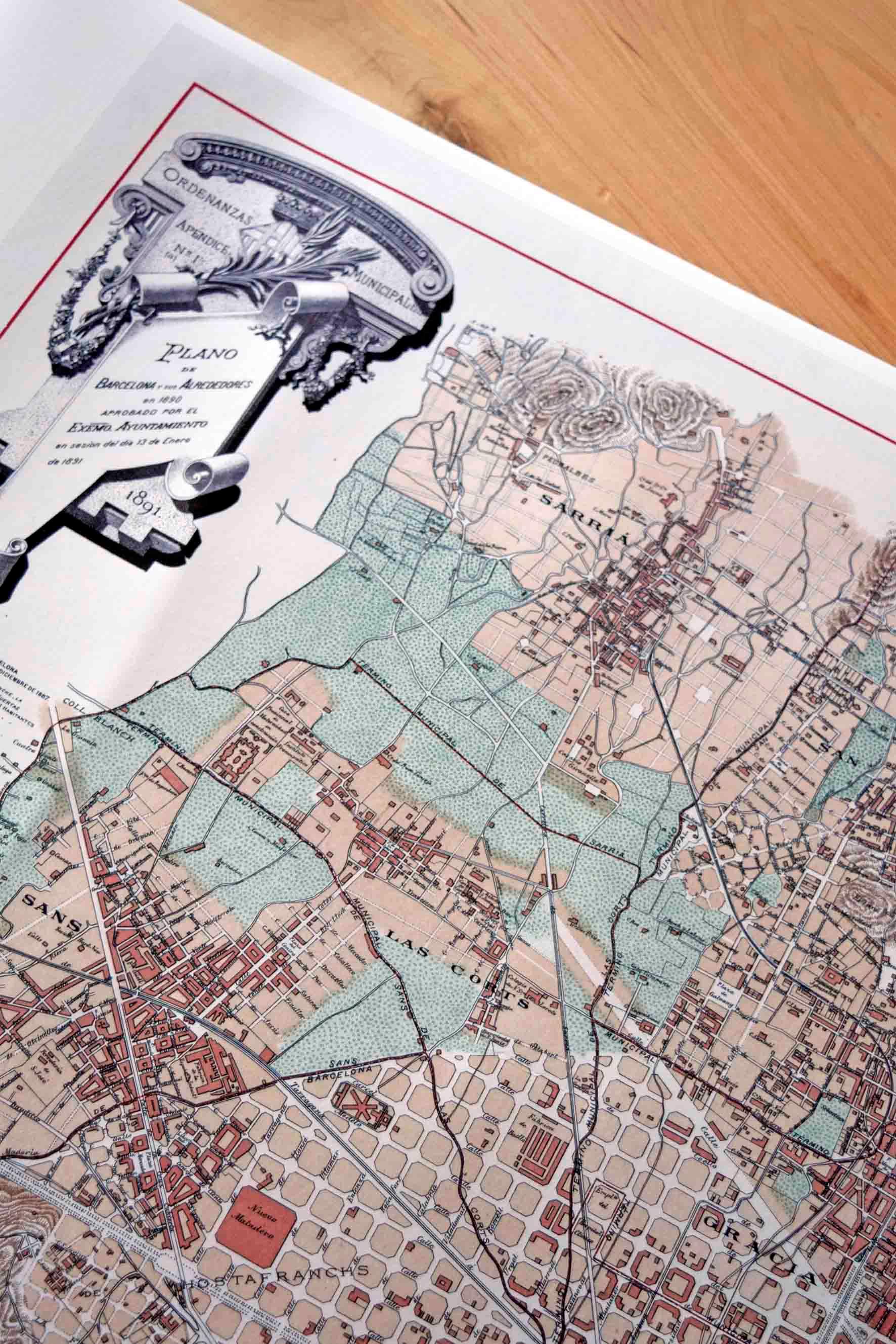 Mapa de Barcelona antiguo - Lámina - Mappin