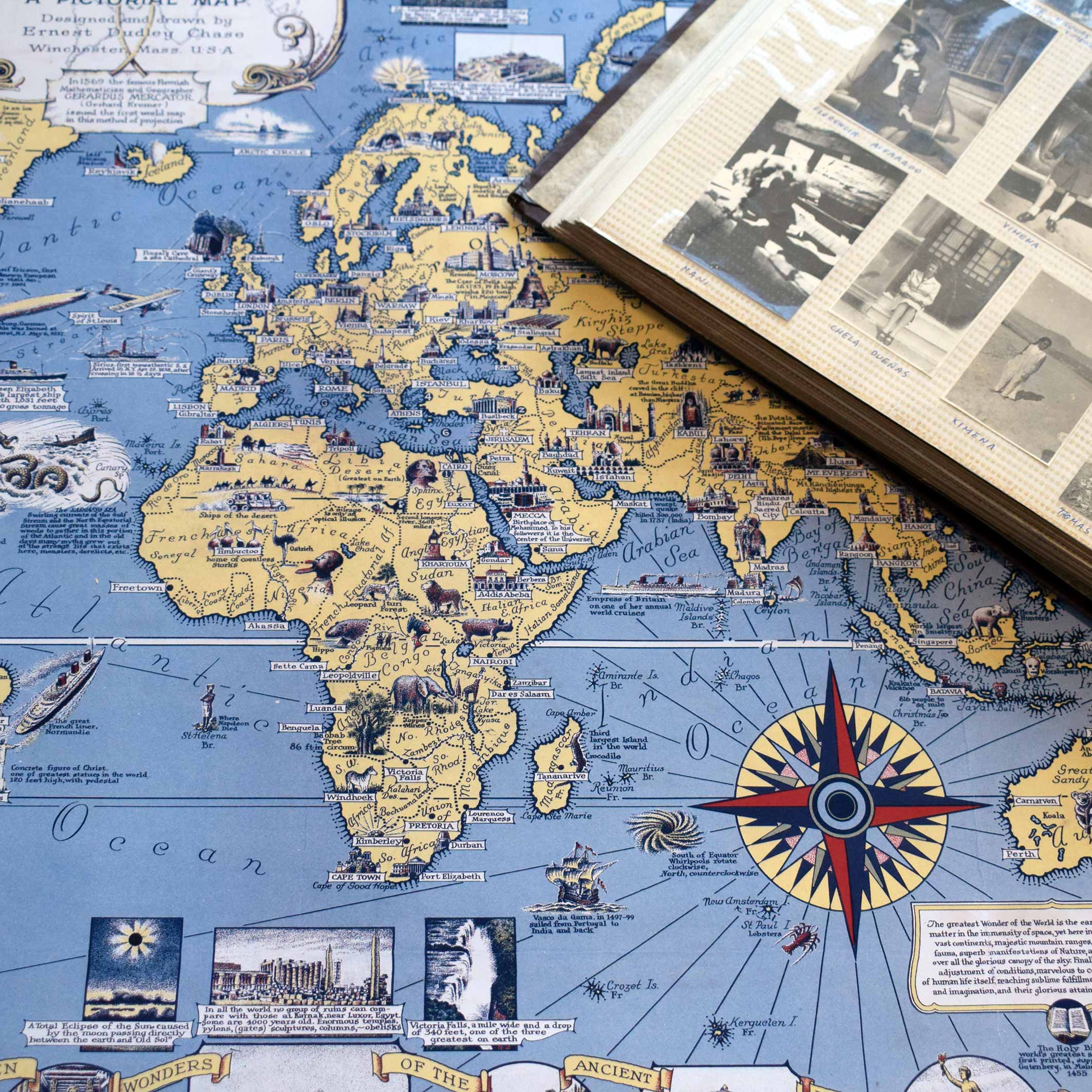 Mapa Mundi de las Maravillas 1939 - Lámina