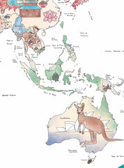 Mapa Bellezas del Mundo - Lámina - Mappin