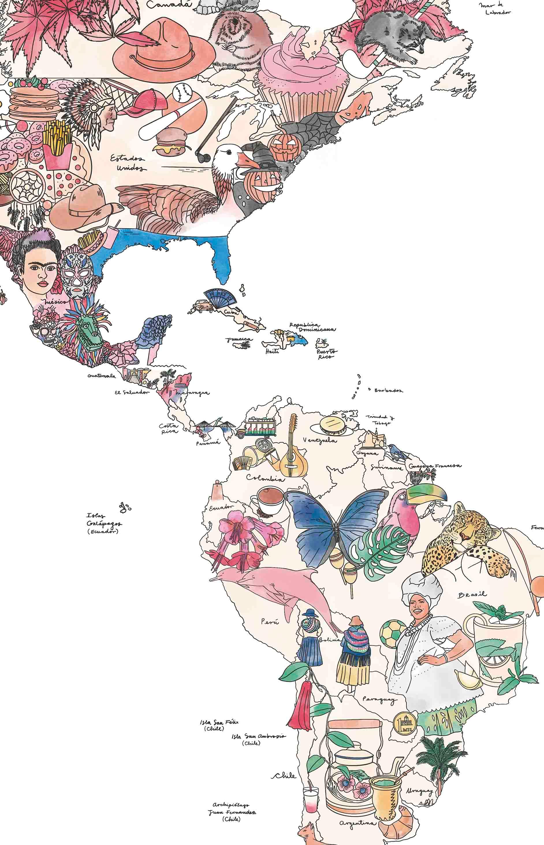 Mapa Bellezas del Mundo - Lámina - Mappin