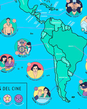 Mapa del Mundo en Películas - Lámina - Mappin