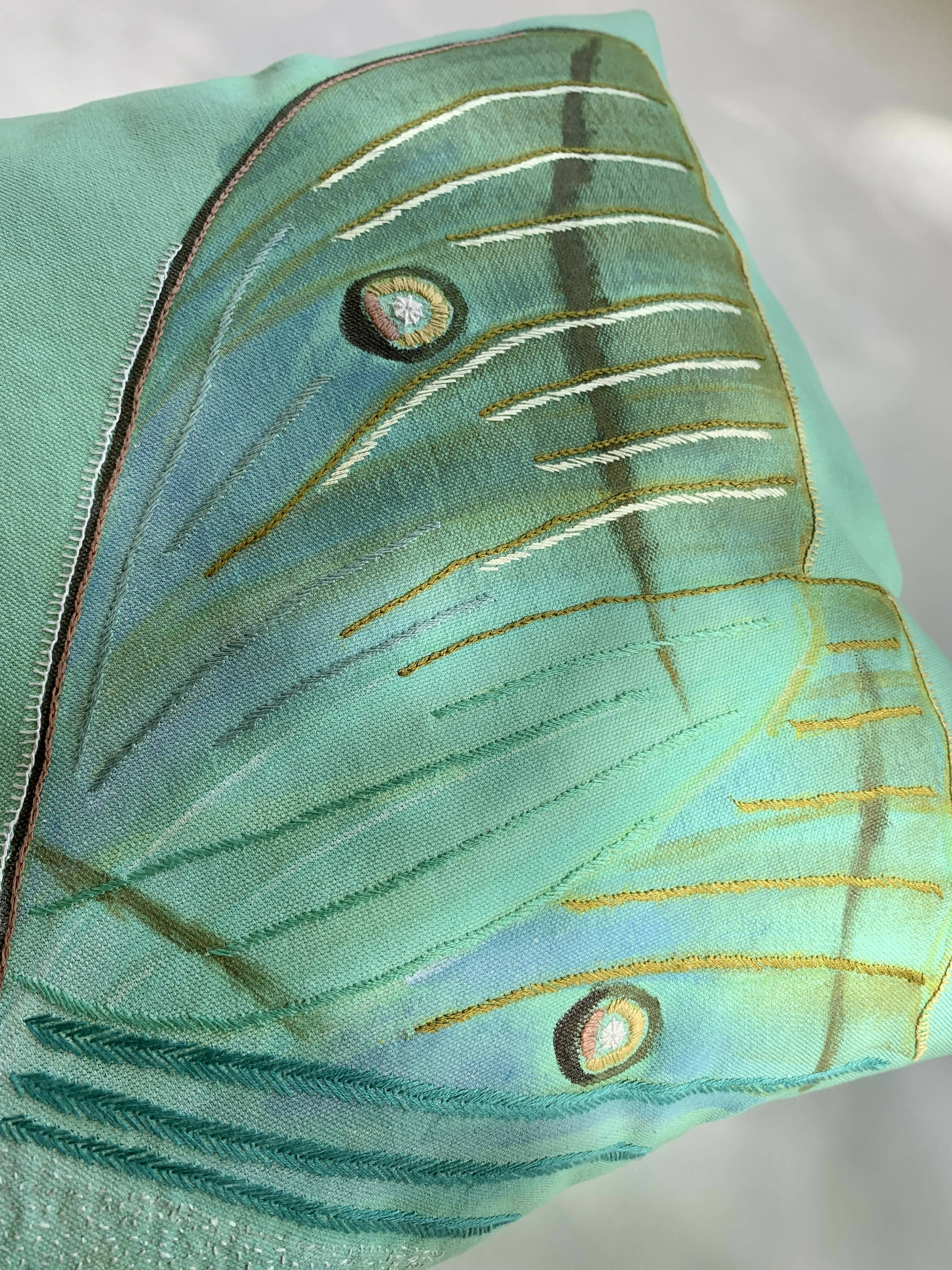 Funda ala de mariposa - algodón verde agua