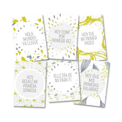 Tarjetas Hitos Bebé "Festa Ocre"