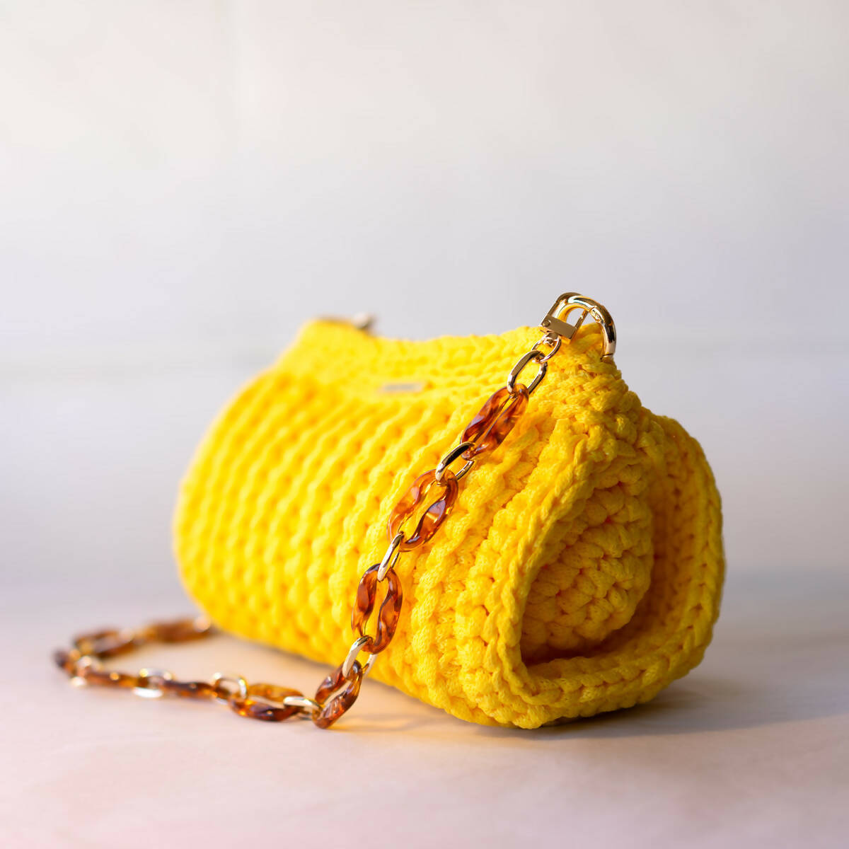 Cartera crochet amarilla