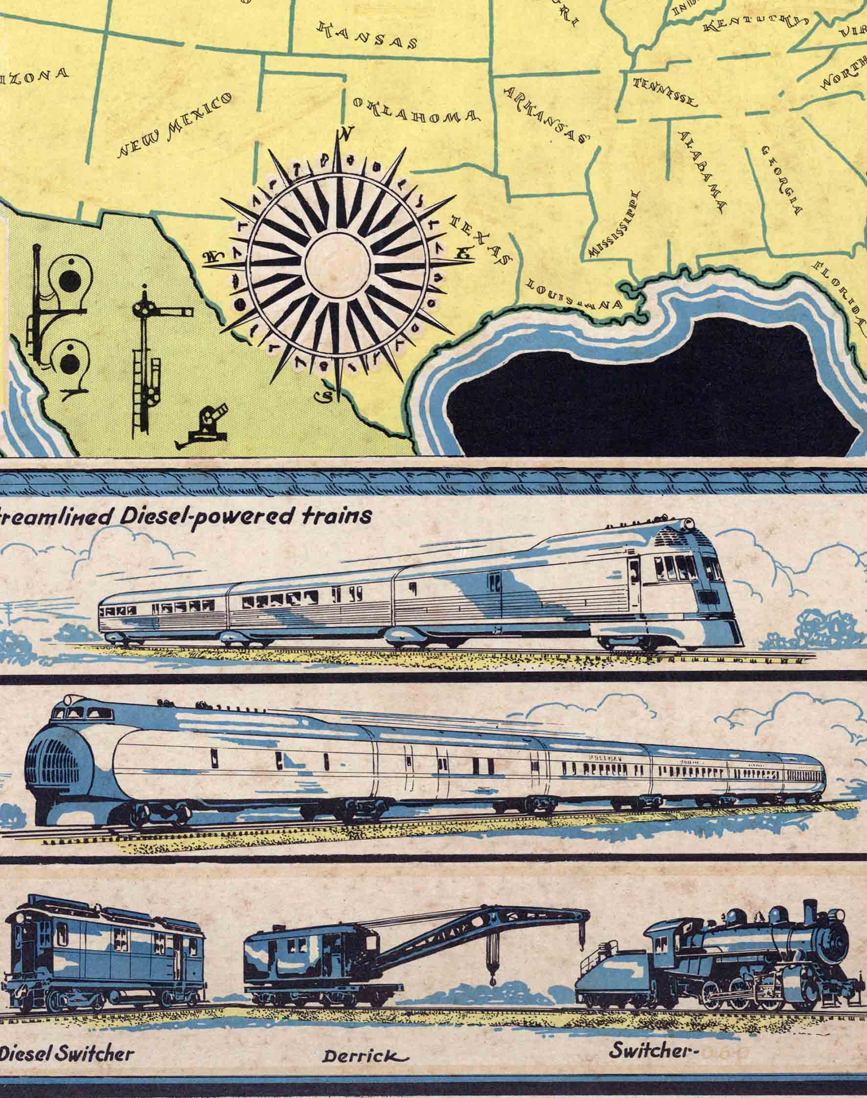 Mapa de Ferrocarriles de Estados Unidos - Lámina