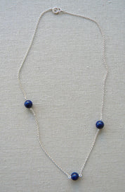 COLLAR PLATA LAPISLÁZULI CADENA