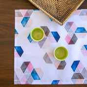 Set x 6 individuales anti manchas rectangulares hexágonos Paper Home