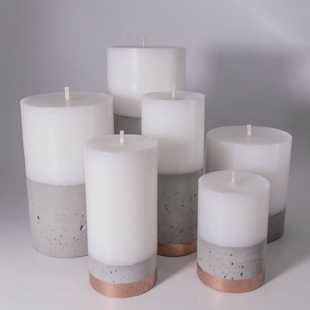 Conjunto 12E Velas Línea Cobre y Velones Naturales Küme