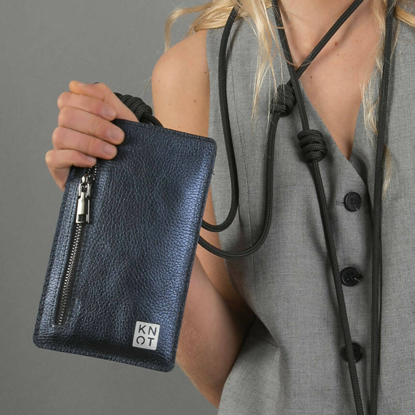 BBKNOT Portacelular / Azul Metálico / Negro