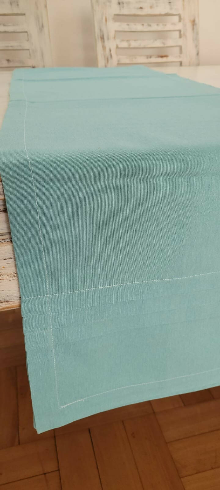 CAMINO DE MESA DE LONA, CON ALFORZAS, COLOR CALIPSO