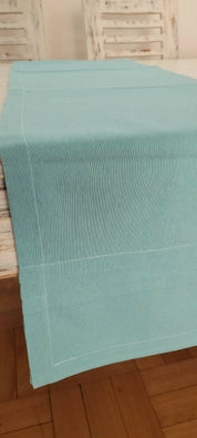 CAMINO DE MESA DE LONA, CON ALFORZAS, COLOR CALIPSO