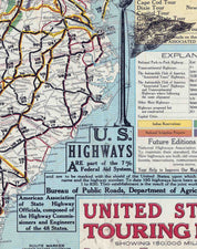 Mapa de Estados Unidos y sus Carreteras, 1926 - Lámina