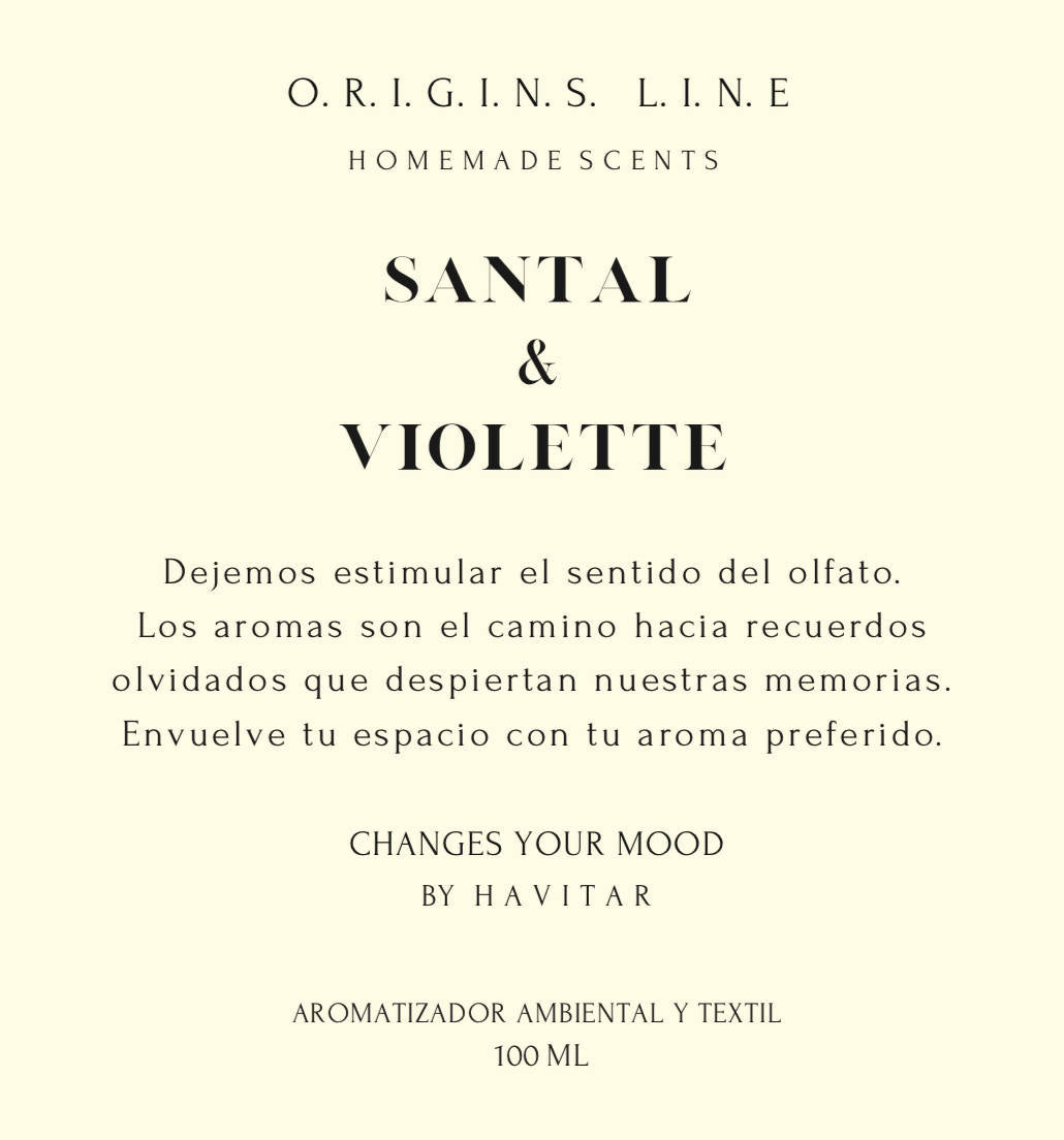 Aromatizador Ambiental y Textil PET 100 ML Santal & Violette