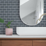 LADRILLO GRIS Muriglass Autoadhesivo 3D