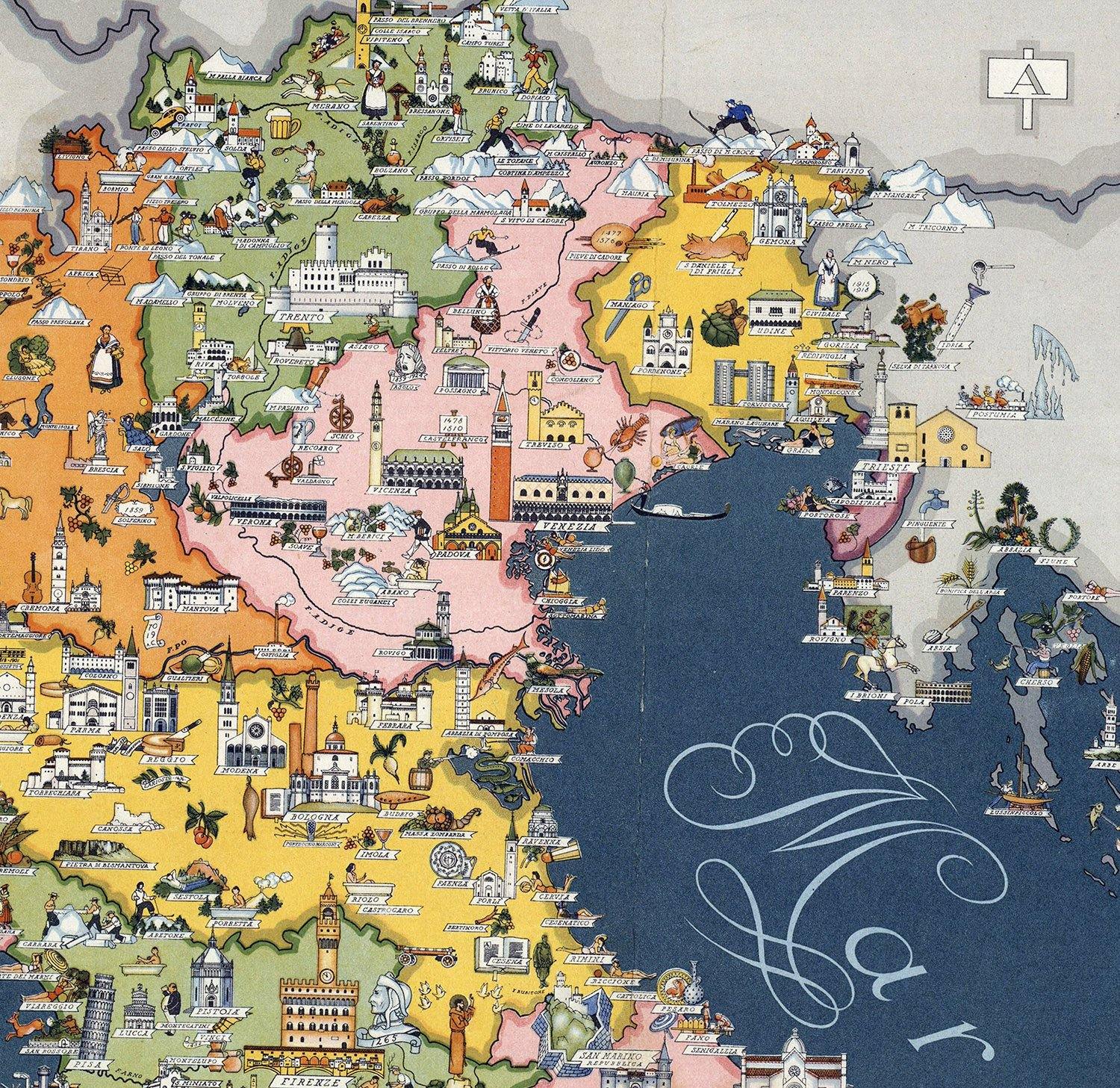 Italia ilustrado de 1938 - Lámina - Mappin