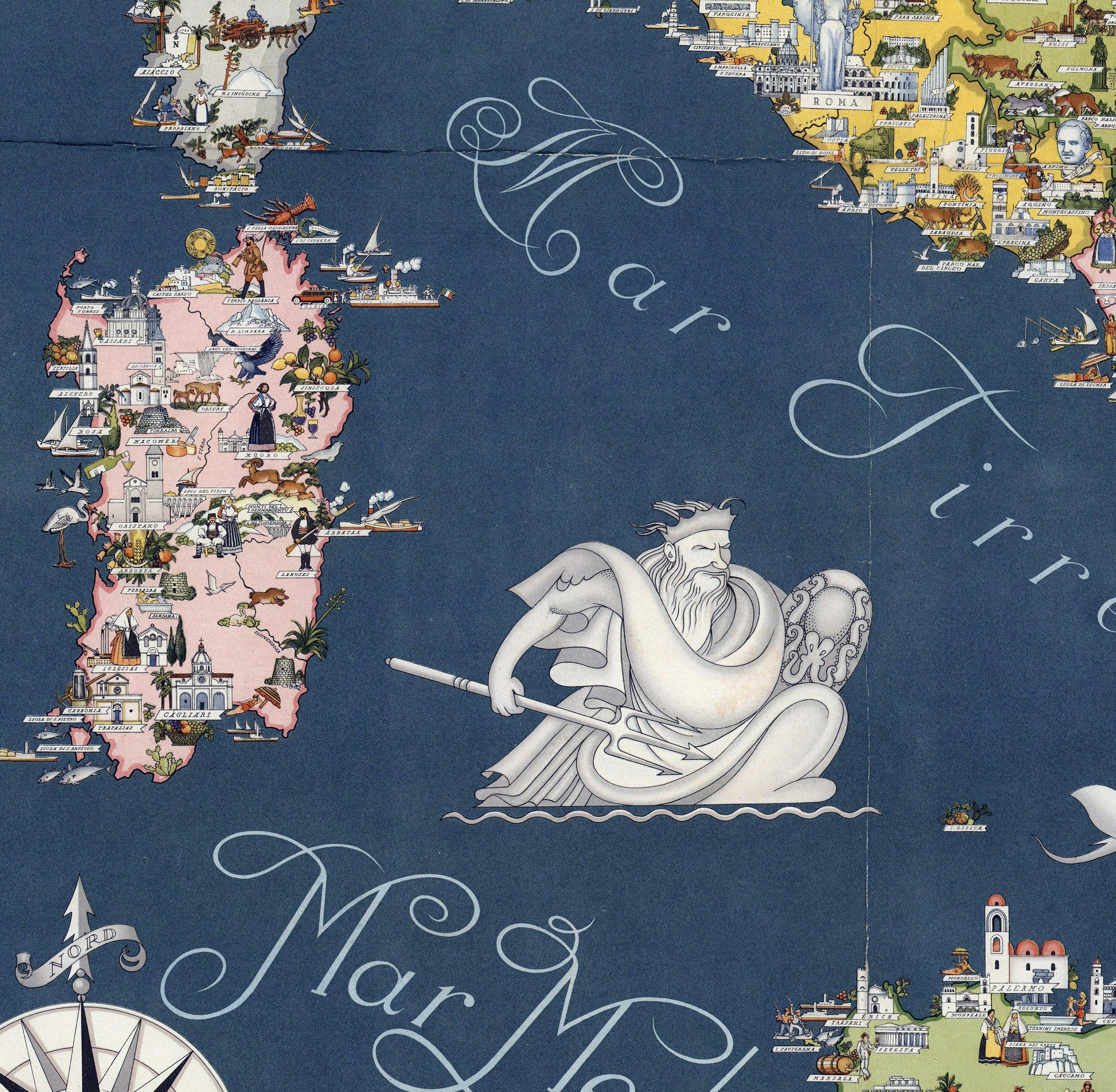 Italia ilustrado de 1938 - Lámina - Mappin