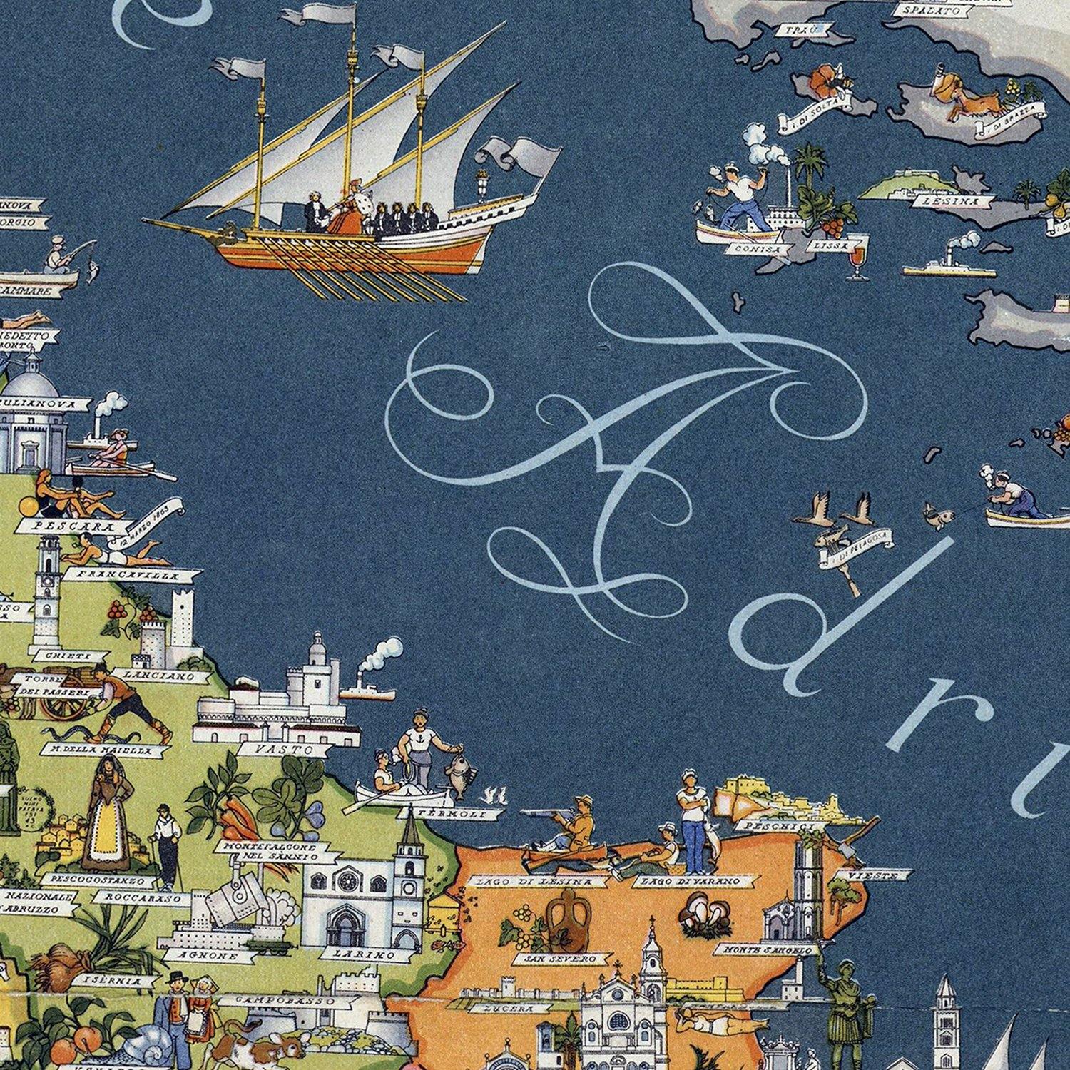 Italia ilustrado de 1938 - Lámina - Mappin