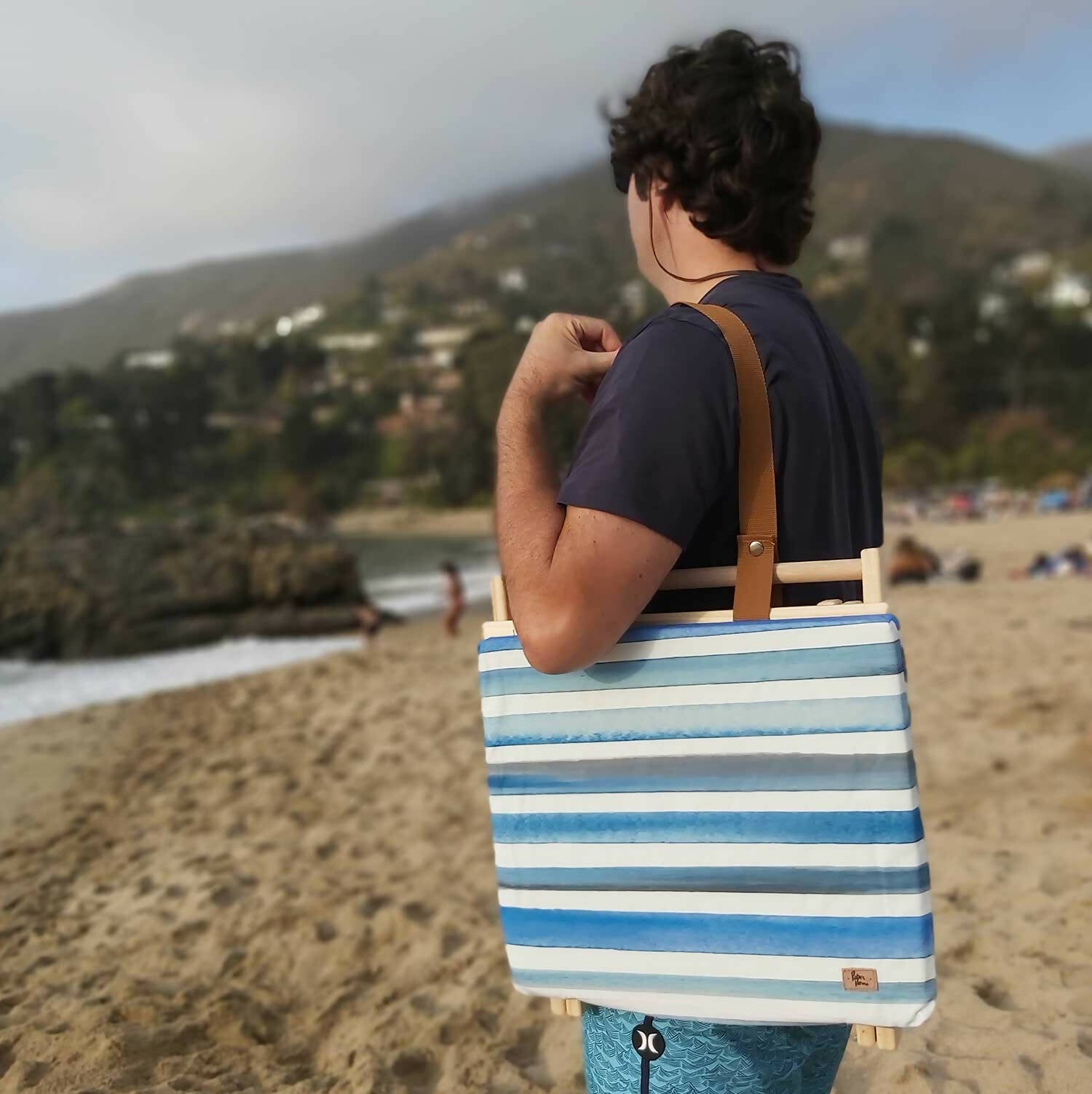Reposera o respaldo de playa líneas azules Paper Home