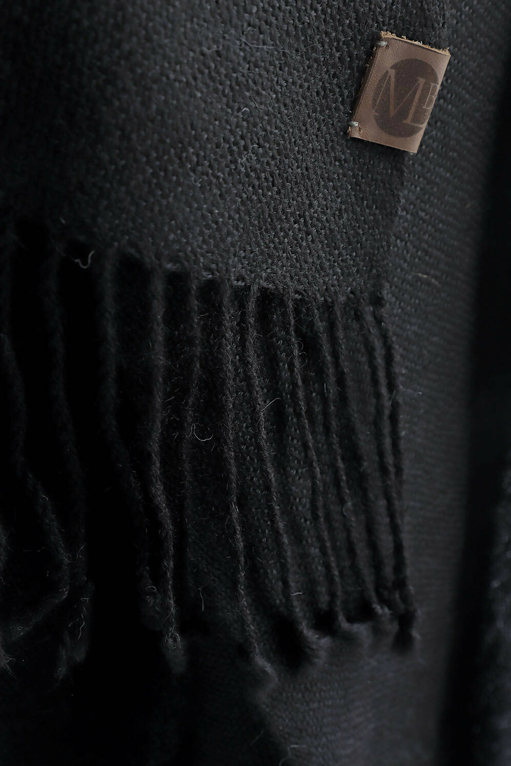 Bufanda de alpaca color Negro