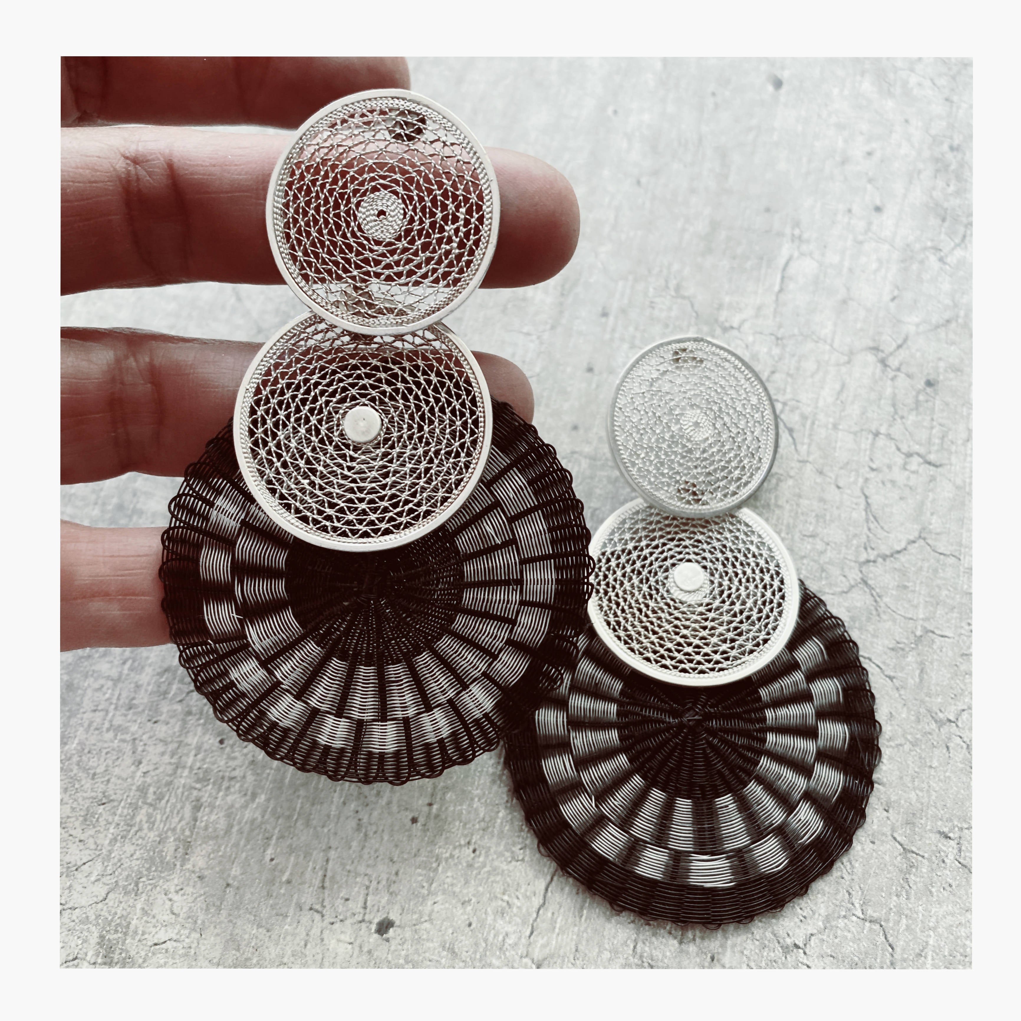 Aros Plata zigzag crin diseño