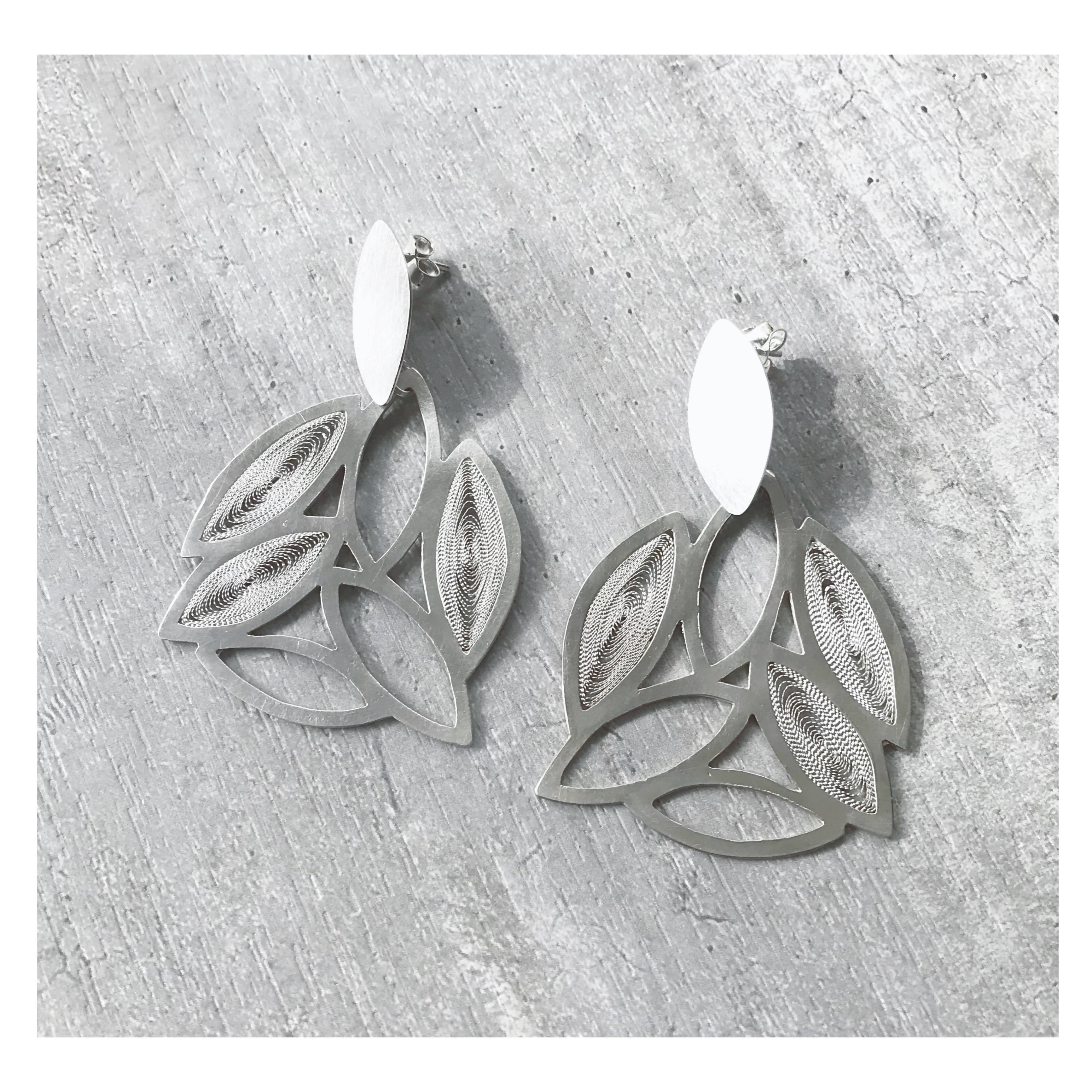Aros Plata Canelos Grande