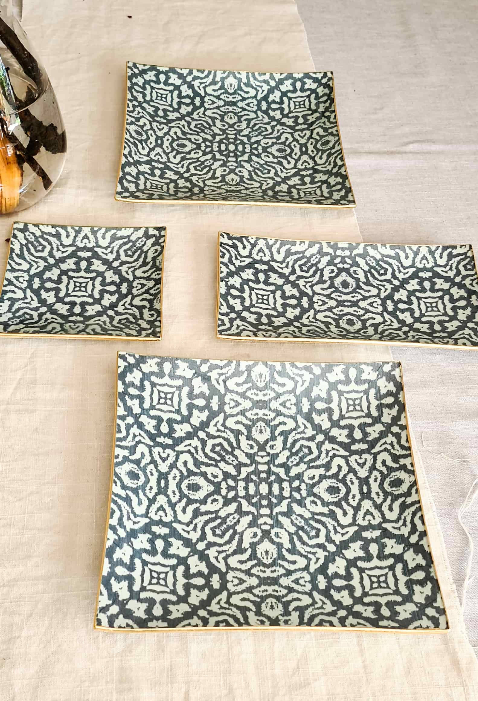 Bandeja Rectangular 12 x 24 cm, Etnico azul