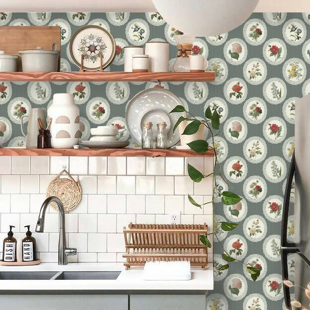 cocina mantel verde