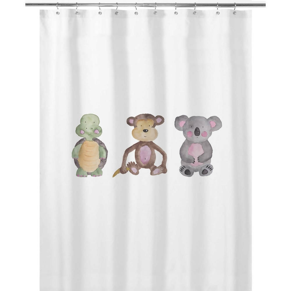 Cortina de baño Animales Acuarela