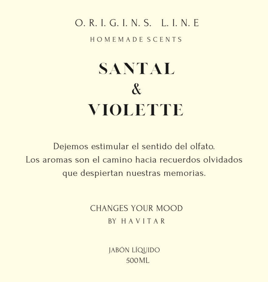 Jabón Líquido Vidrio 500 ML Santal & Violette