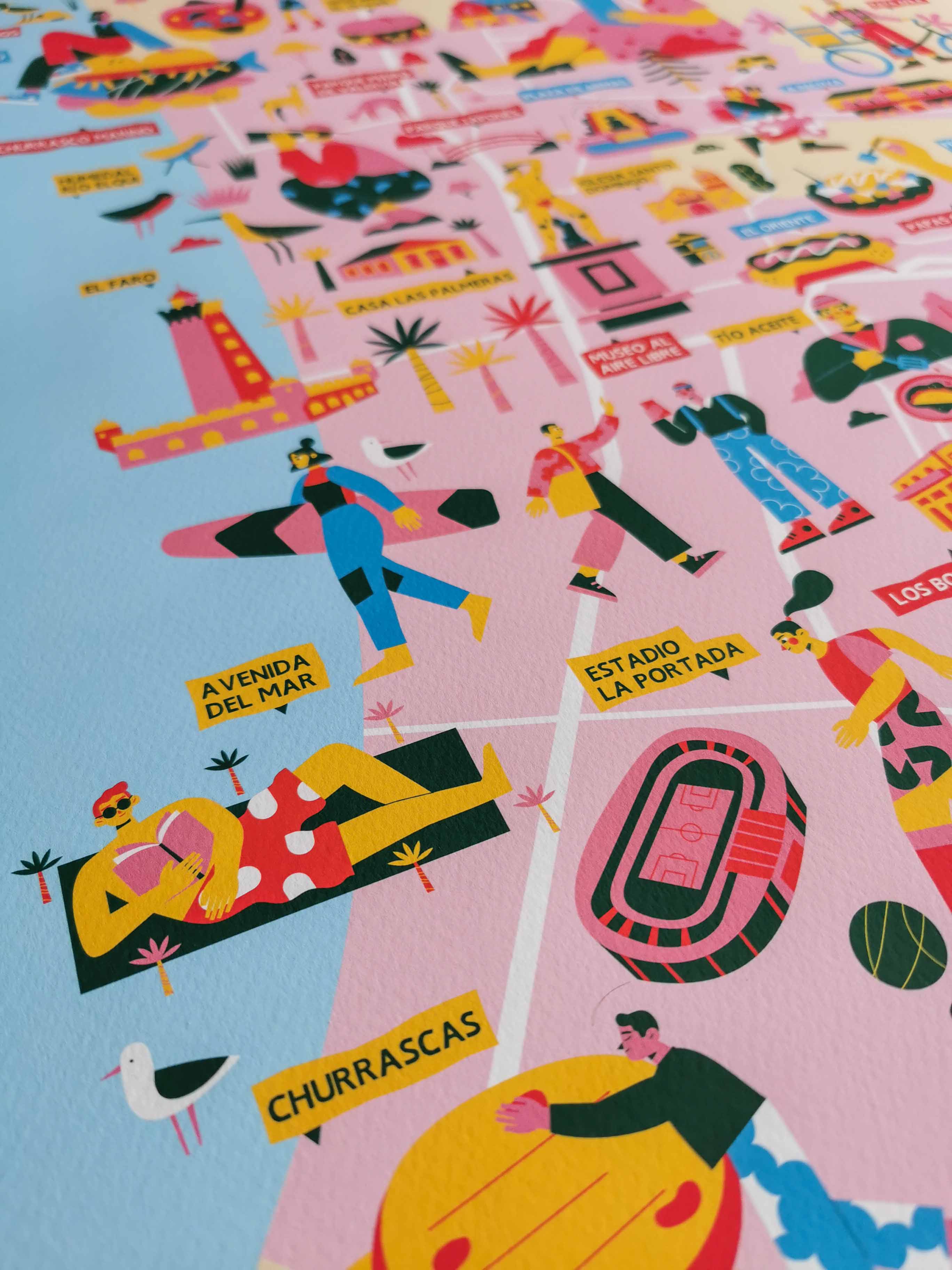 Mapa Ilustrado de La Serena - Lámina