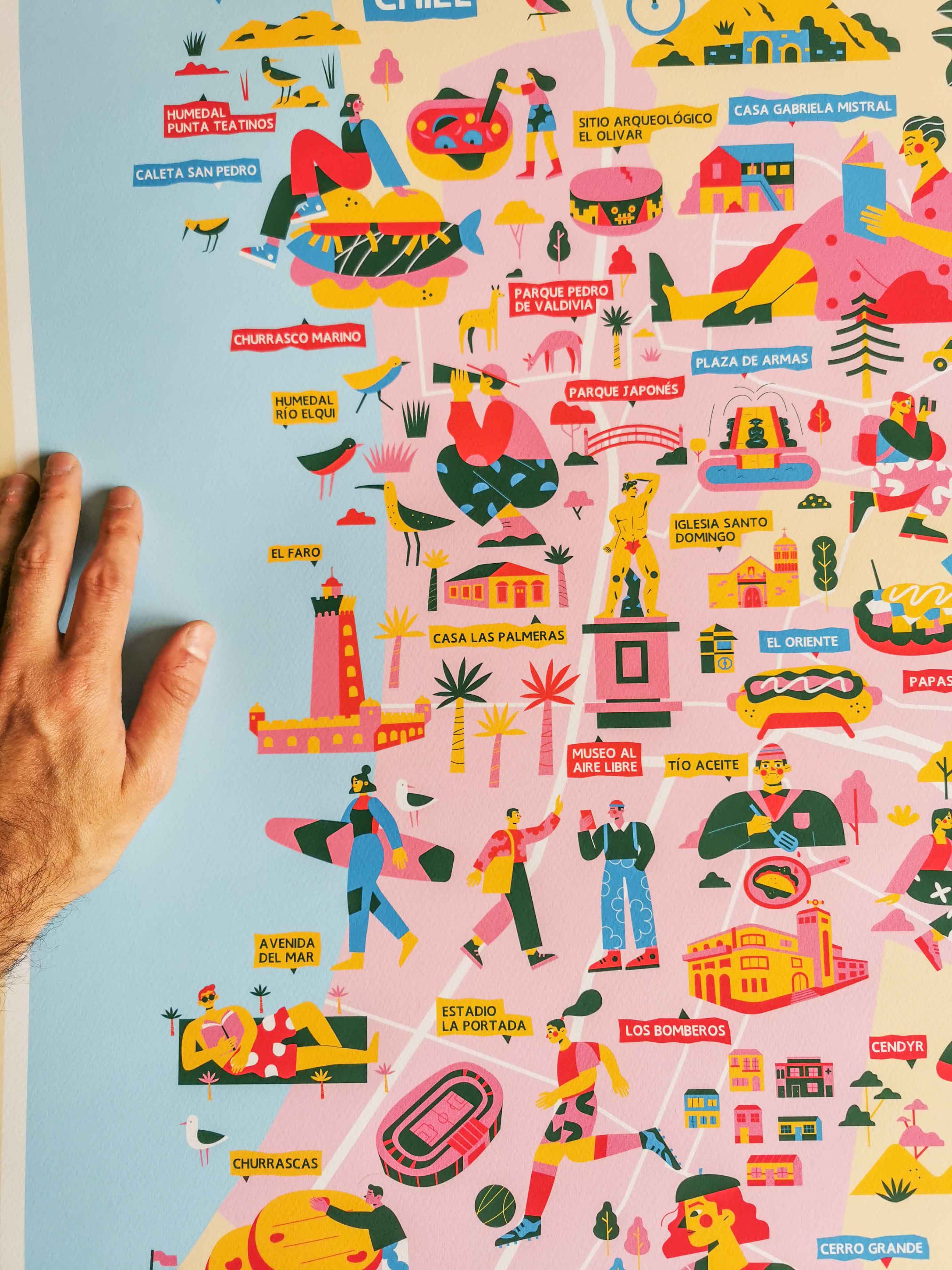 Mapa Ilustrado de La Serena - Lámina