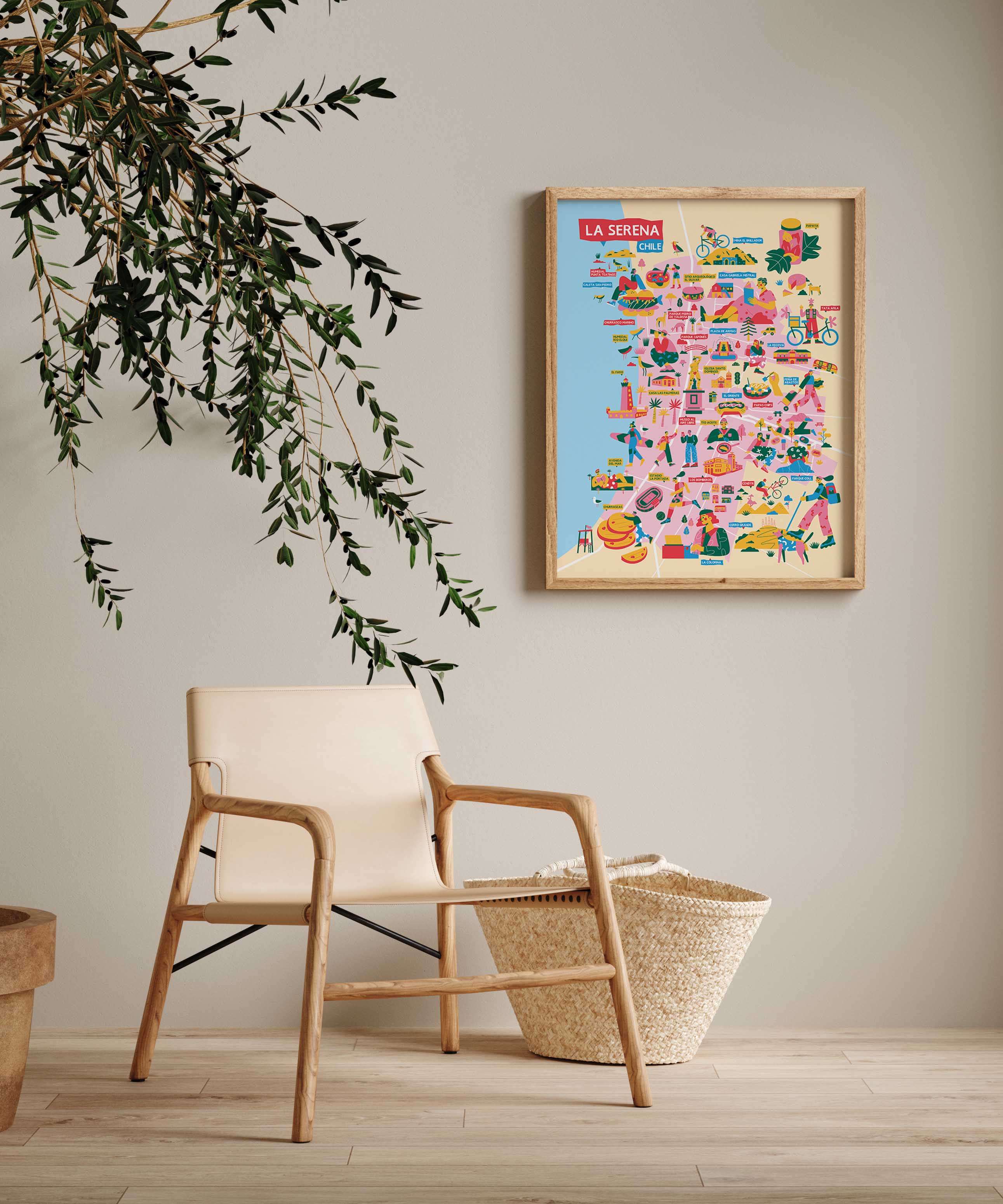 Mapa Ilustrado de La Serena - Lámina