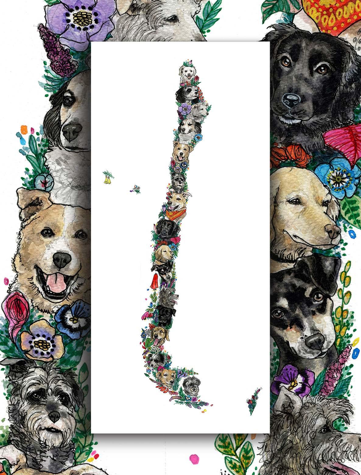 Mapa de Quiltros Chilenos - Lámina - Mappin