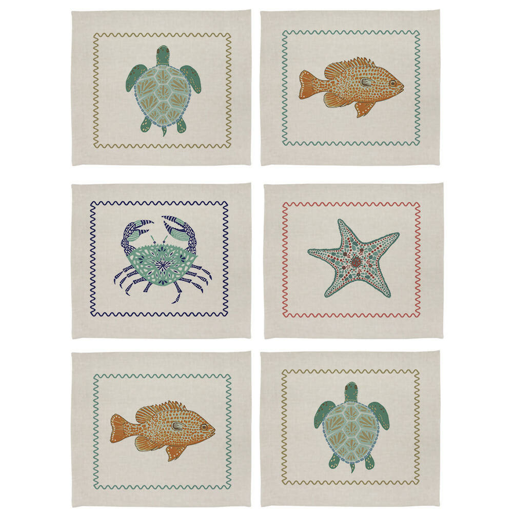 Set de Individuales Ocean Surfing - Linet Natural