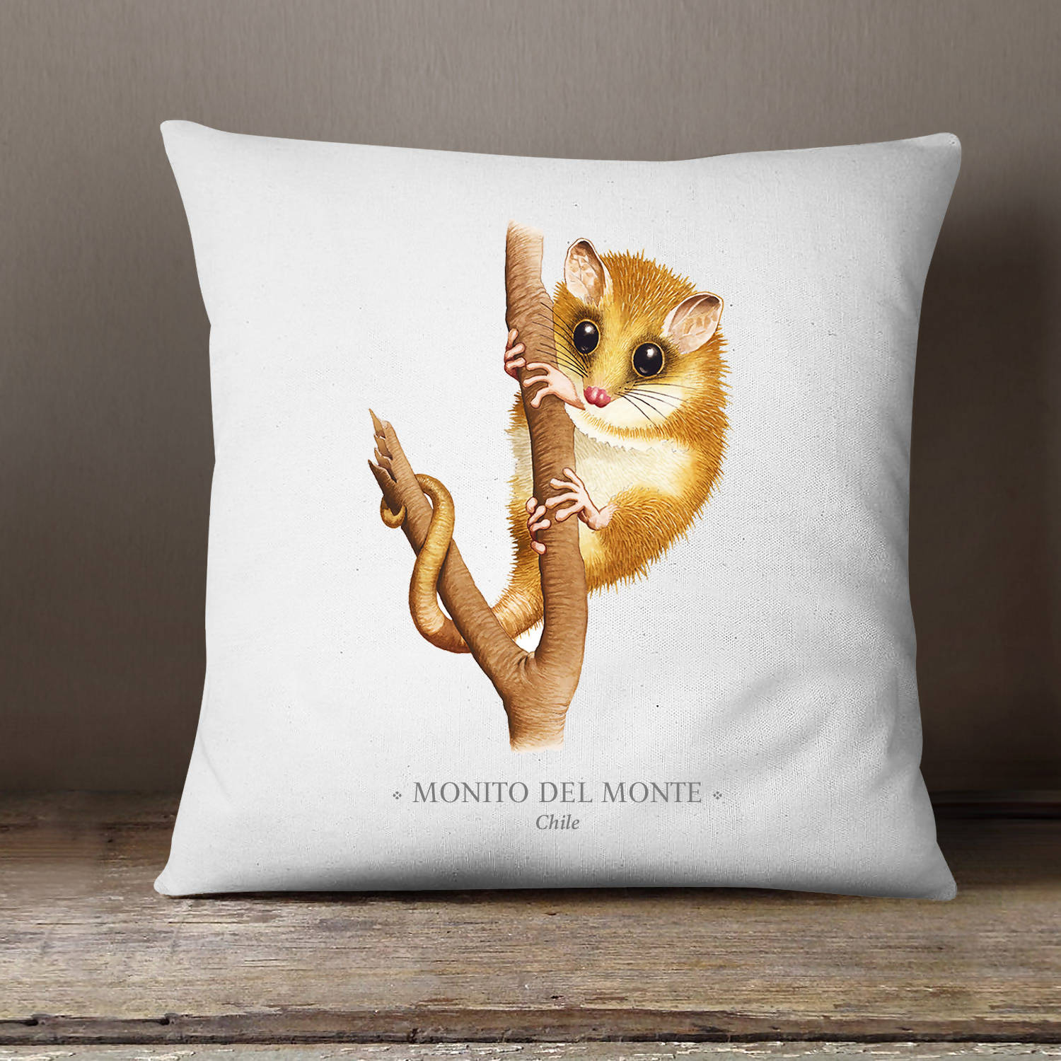 Funda cojín Monito del Monte - Fauna Chilena