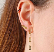 Aro plumas baño oro