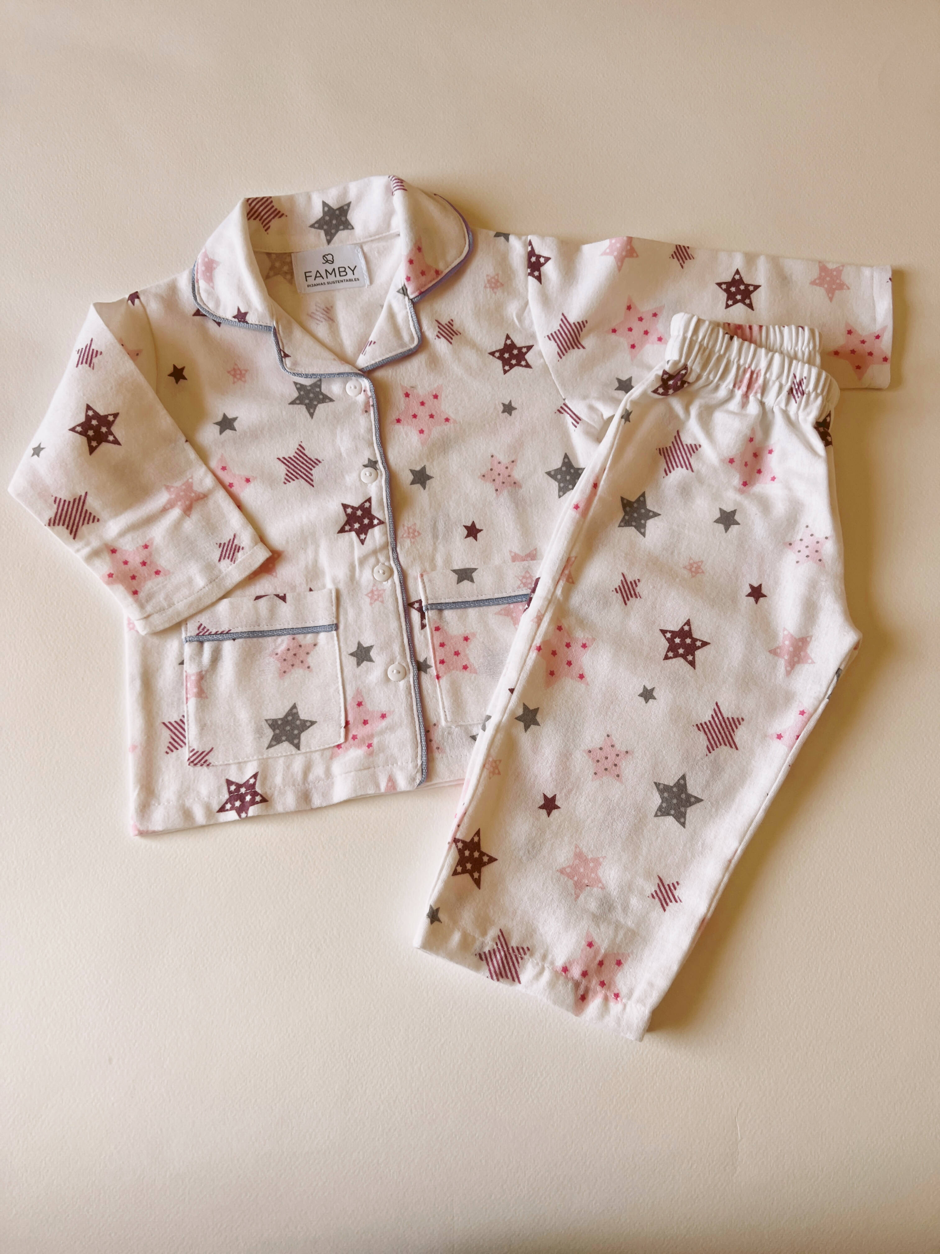 Pijama Infantil Estrelas Lila