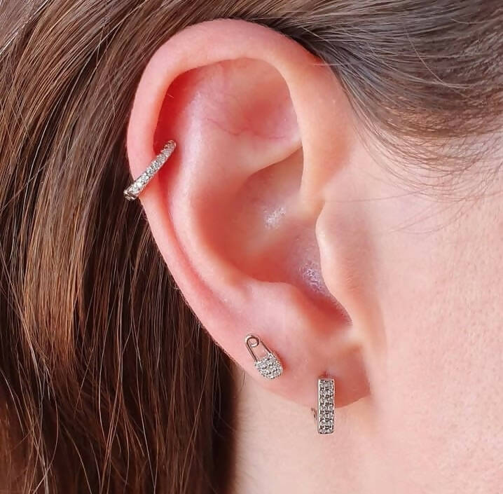 Aros mini alfiler plata